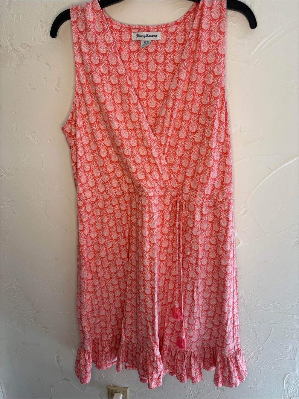 Tommy Bahama Coral Pink Pineapple-Print Sleeveless Dress